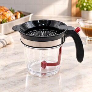 Cuisipro 4 Cup Fat Separator 747301 Bottom Release Strainer Gravy 1L Tritan